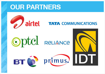 Our Wholesale Partners - Airtel, Tata Communications, optcl, Reliance, BT, Primus, IDT